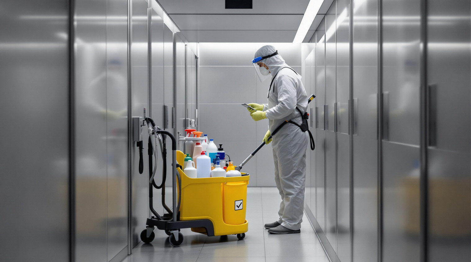Nettoyage sanitaire collectif 2025 : protocole conforme EN 14476 & traçabilité